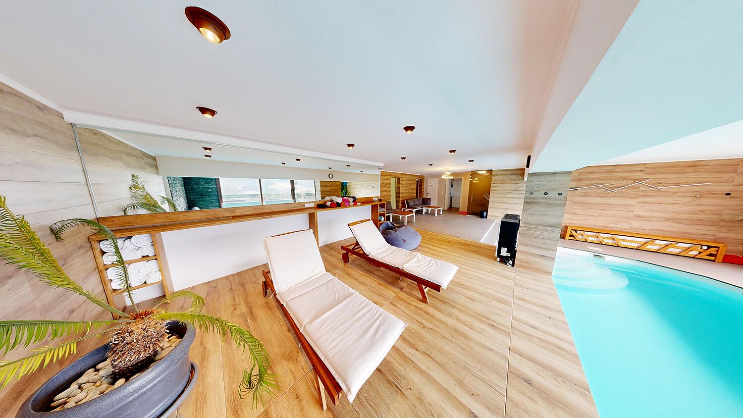 Relaxation lounge beside the pool.